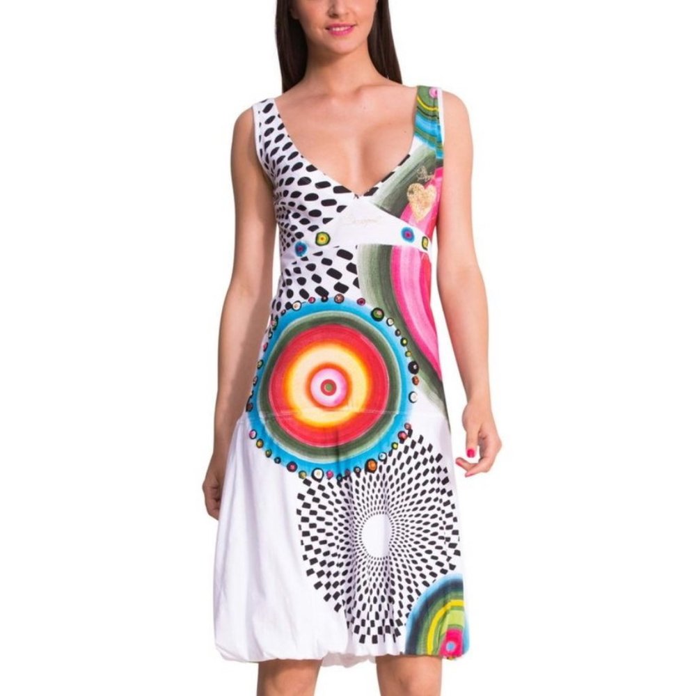 Desigual Tie-Back Bubble Skirt Mandala Dress